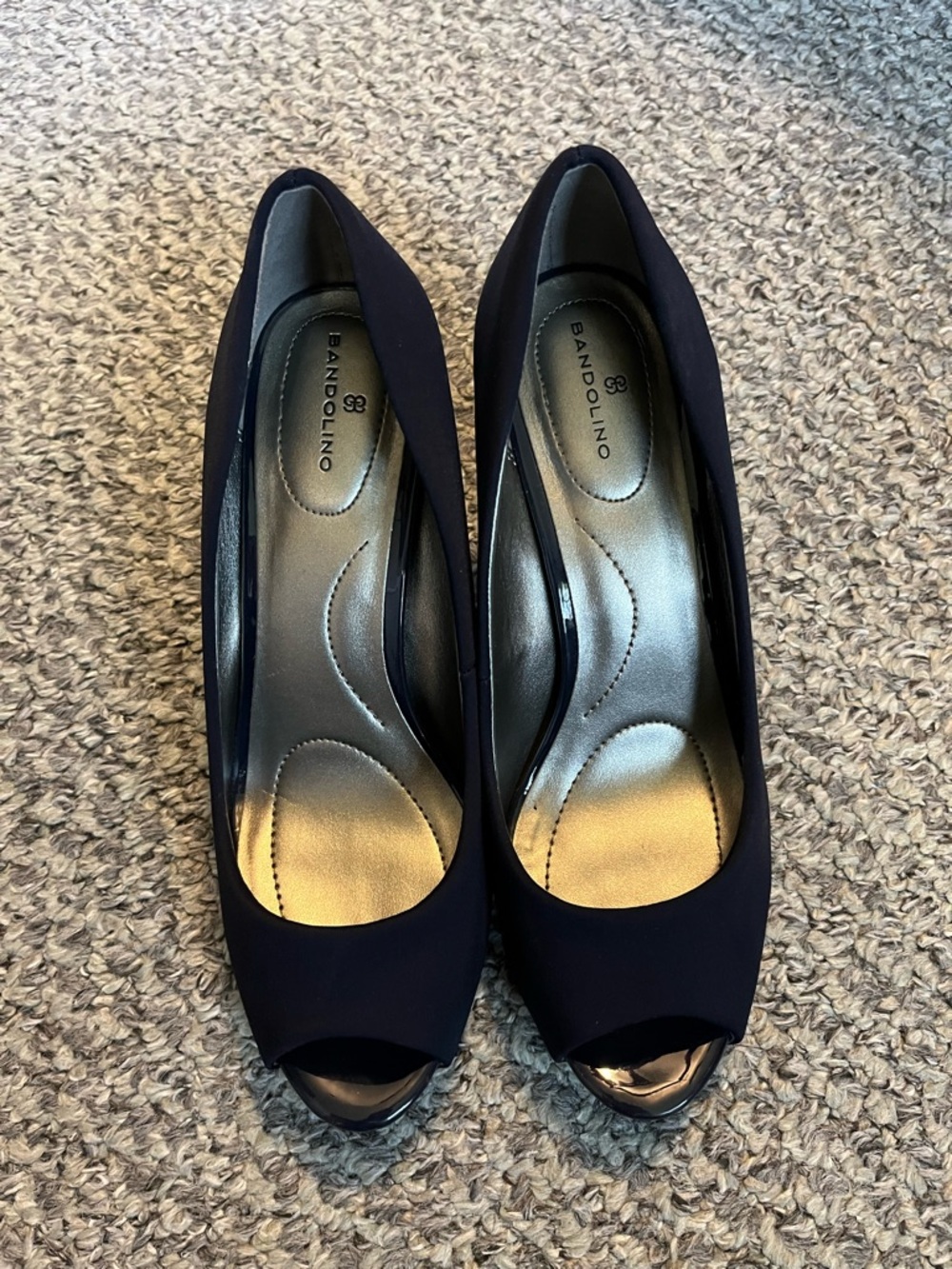 Bandolino Navy Peep-Toe Pumps